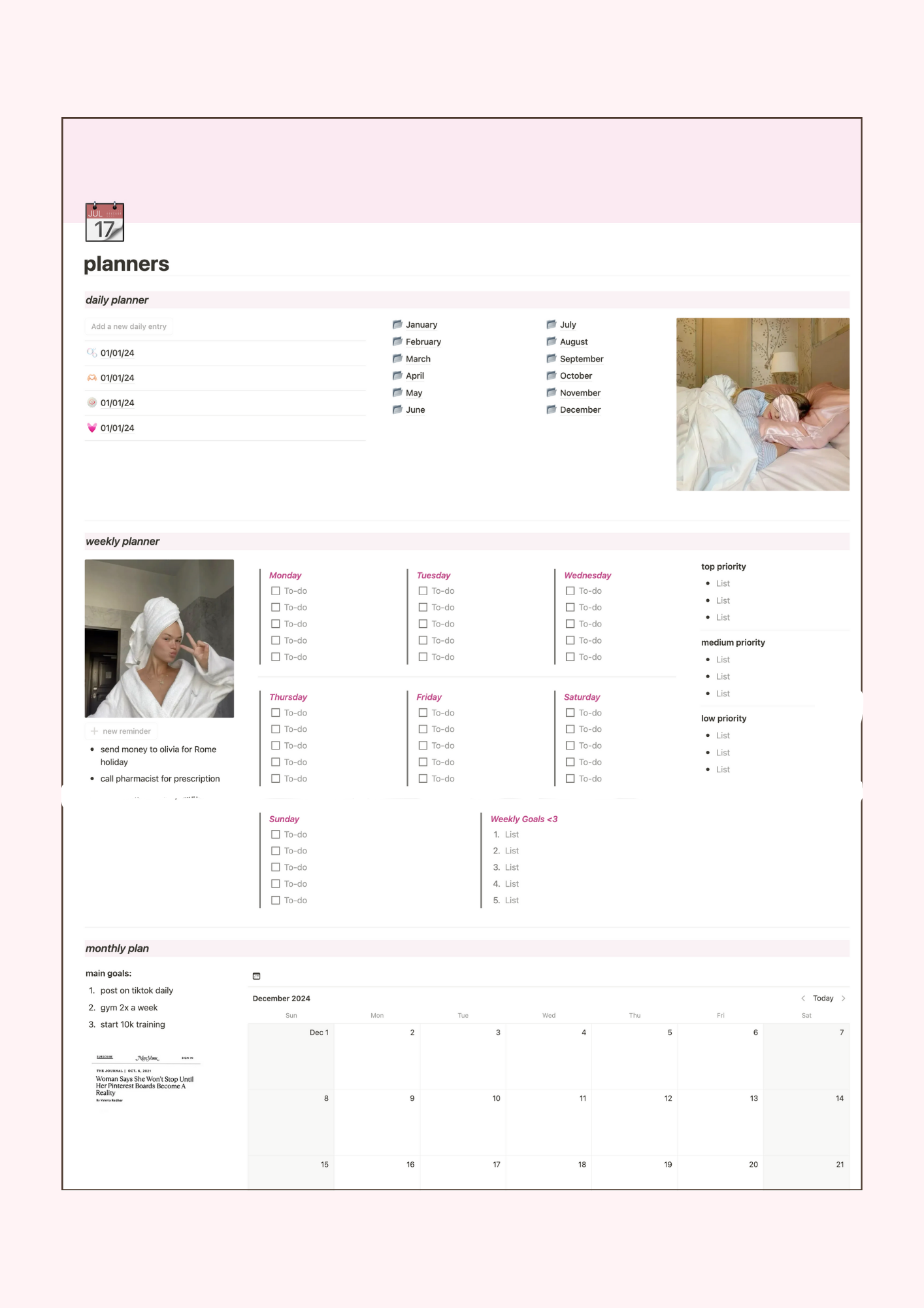 The Pink 2025 Life Planner